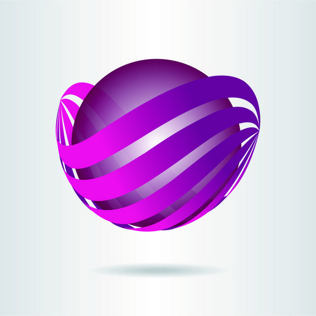 紫色质感球体logo素材