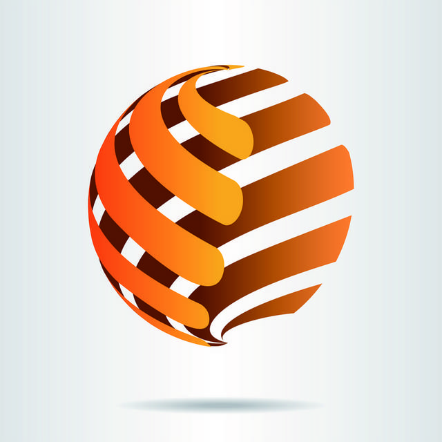 橘黄色球形logo素材