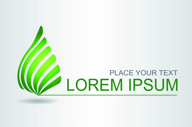 绿叶形状logo素材模板