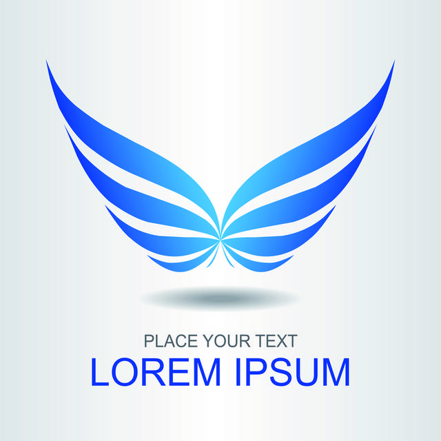 蓝色翅膀图形logo素材