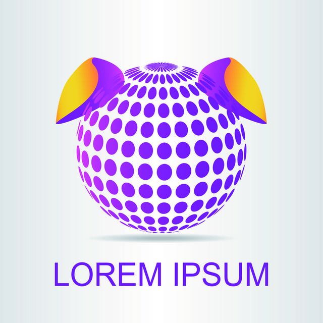 紫色球状logo素材