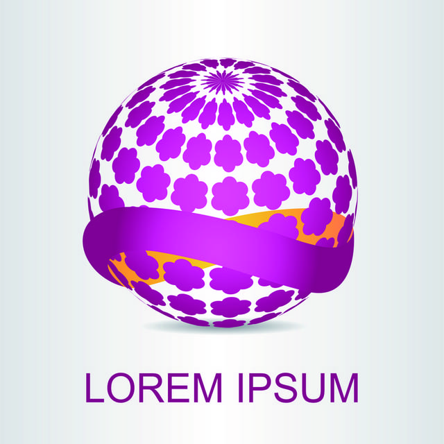 紫色球状科技感logo素材