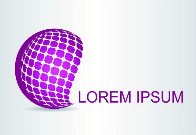 紫色半球logo素材模板
