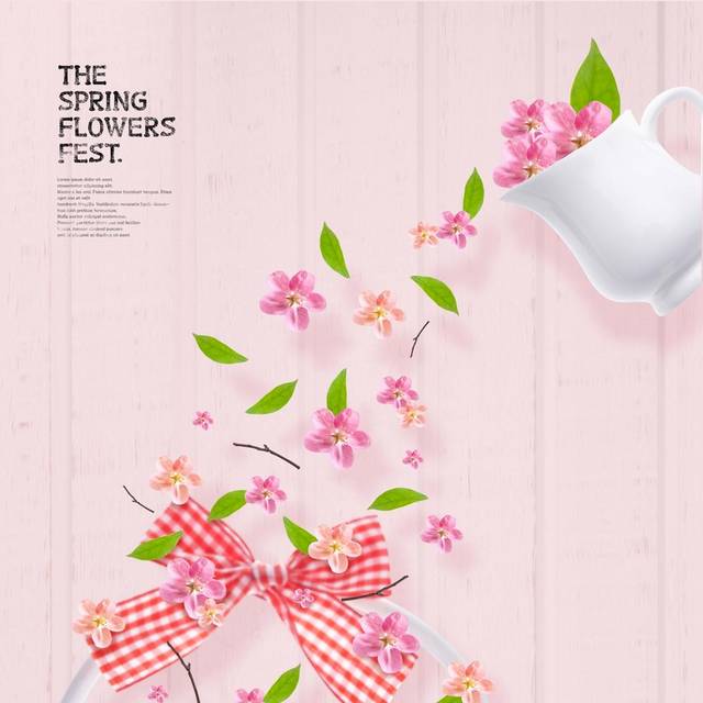 粉色花朵春季素材