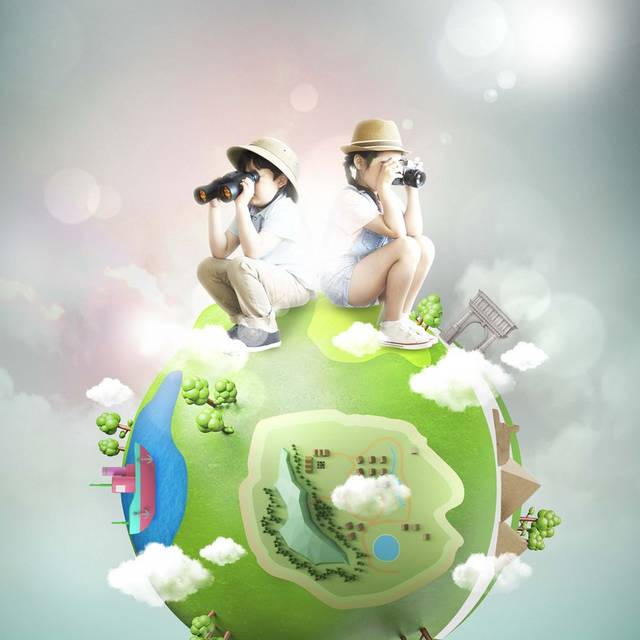 绿色地球与孩子