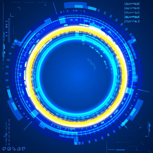 黄蓝光圈机械科技背景