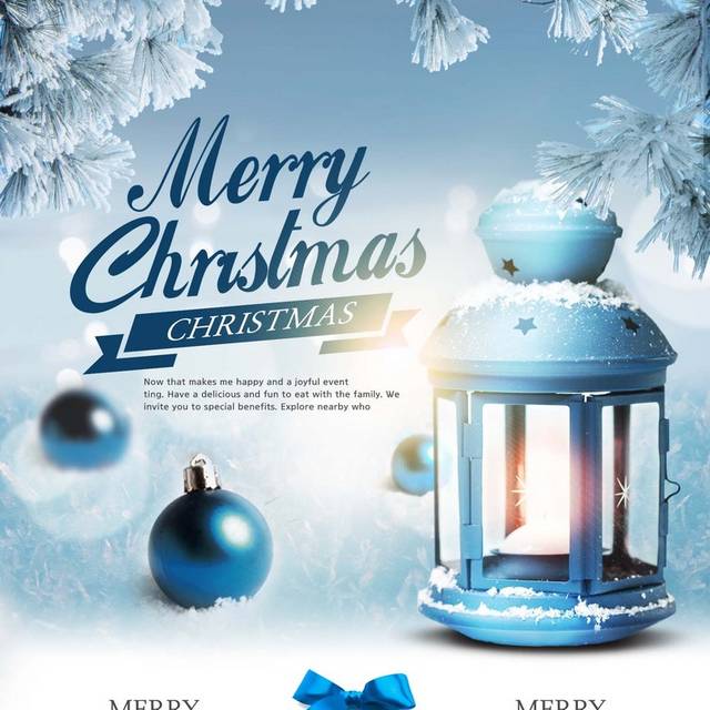 白色圣诞节宣传单页