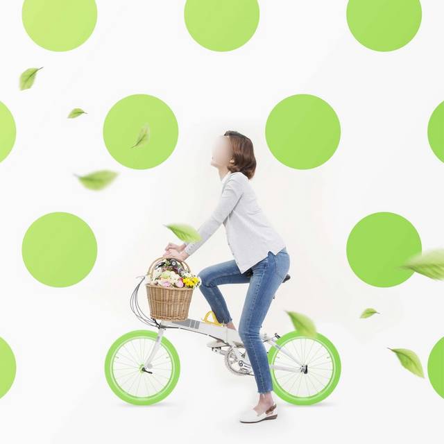 绿色圆圈自行车海报背景