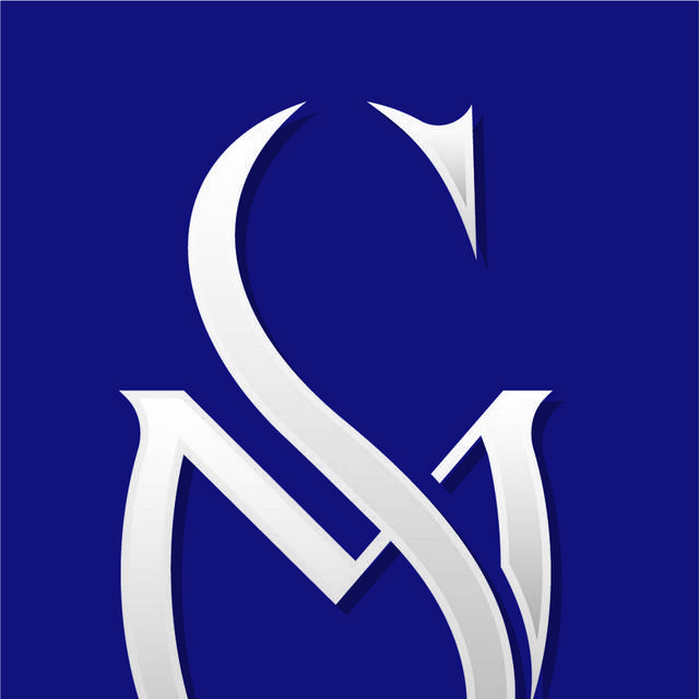 蓝色金属字体logo设计图标