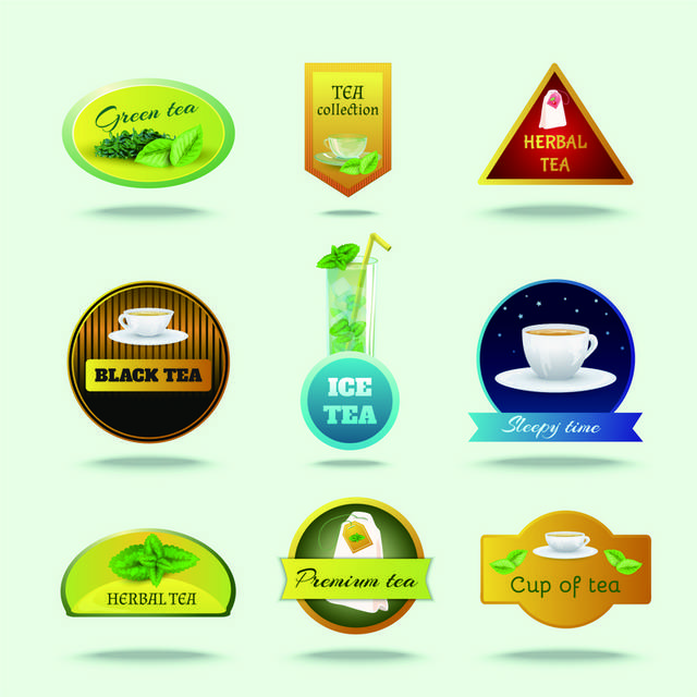咖啡绿茶促销标签