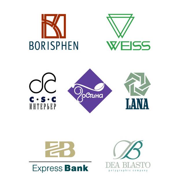 银行标志组合logo