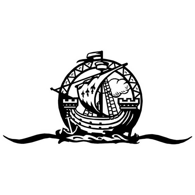 黑色素描帆船logo设计图标素材