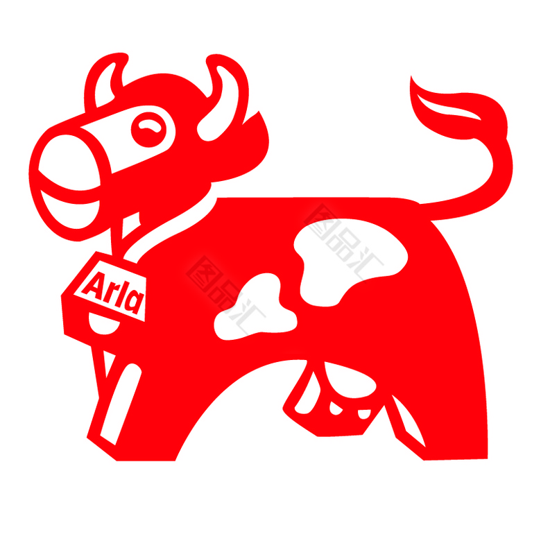 红色奶牛企业logo设计图标