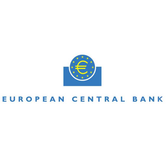 蓝色欧洲中央银行图标logo