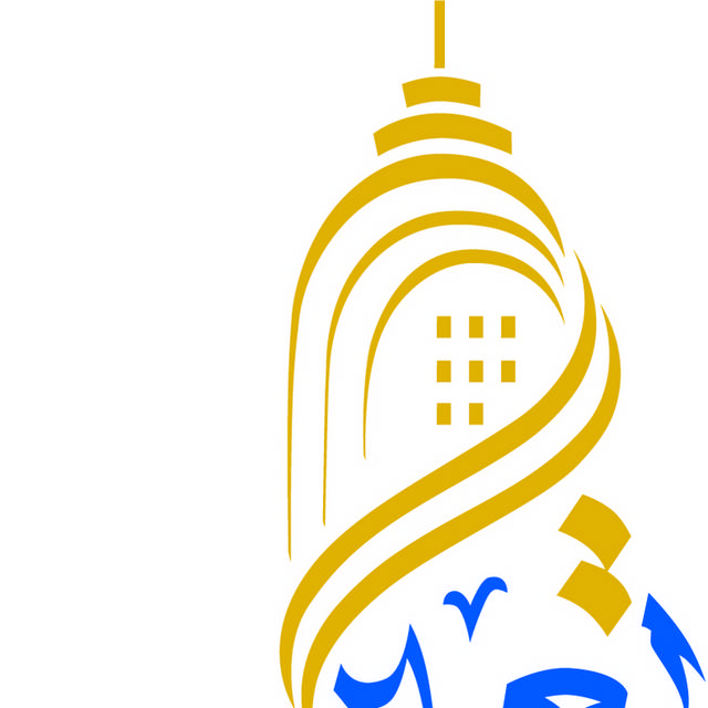 黄色线性标志logo