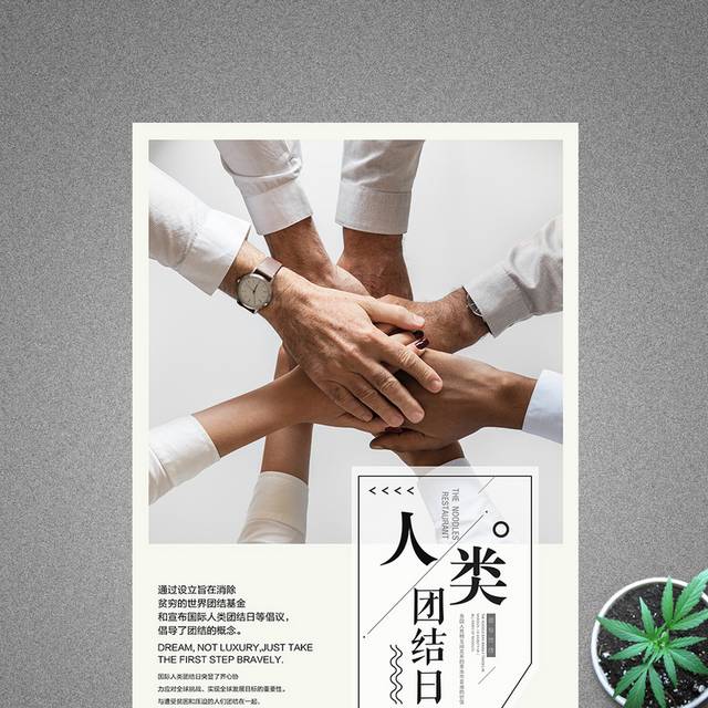 人类团结日海报模板