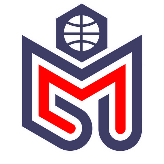 蓝红多边形组合logo