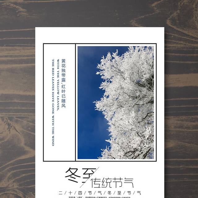 雾凇冬至节气海报模板