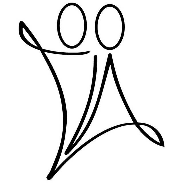 黑色线条人文标识logo
