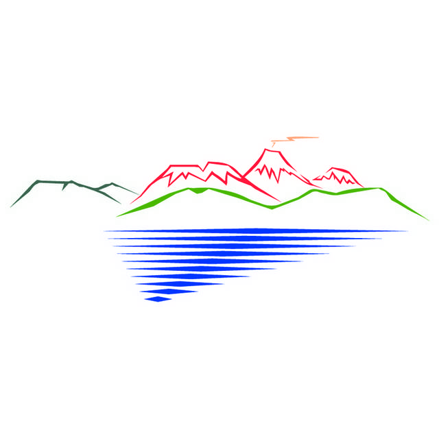 简约线条火山logo