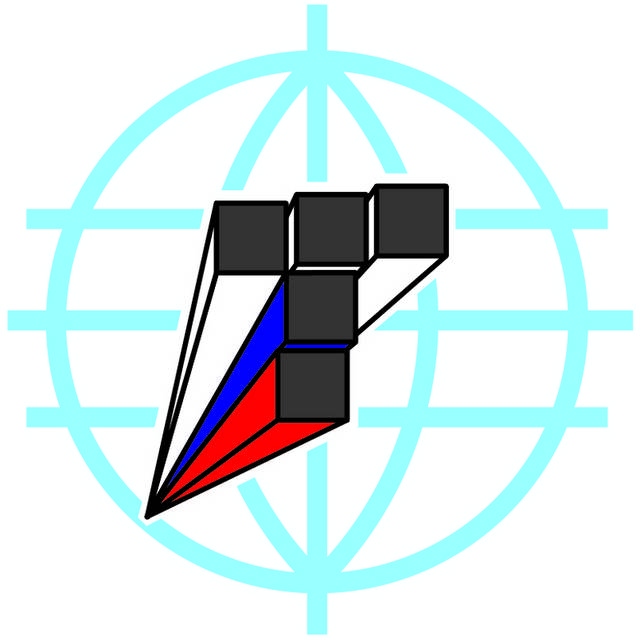 蓝色网格圆设计logo