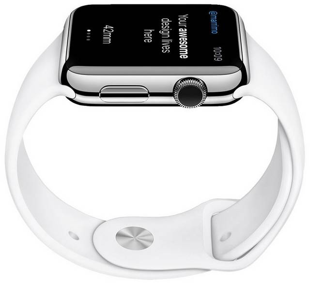 白色简约苹果手表侧面样机