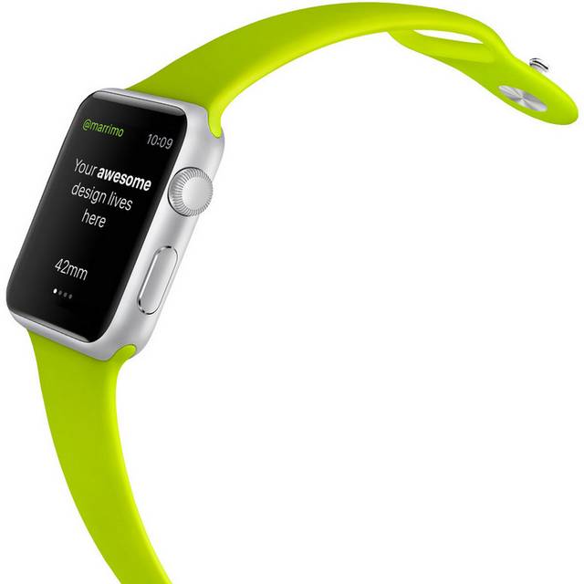 绿色简约苹果手表样机