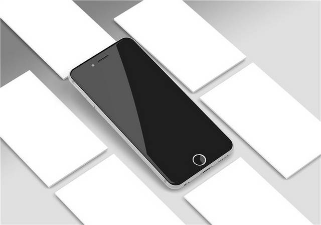 黑色苹果手机样机贴图模板
