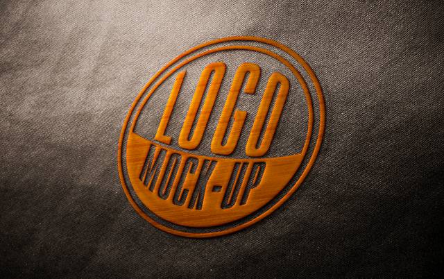 布料上的橙色logo素材样机下载