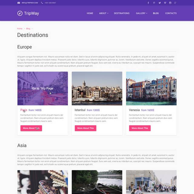 紫色模版设计网页素材