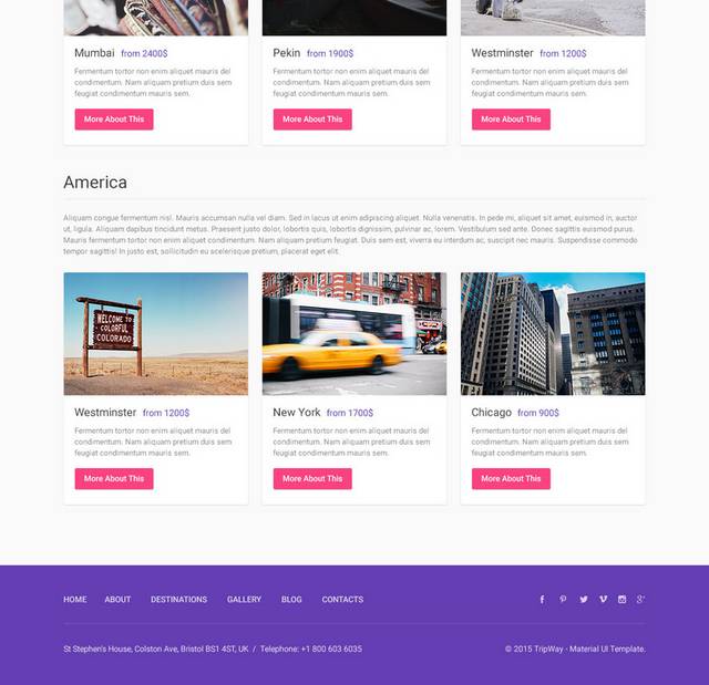 紫色模版设计网页素材