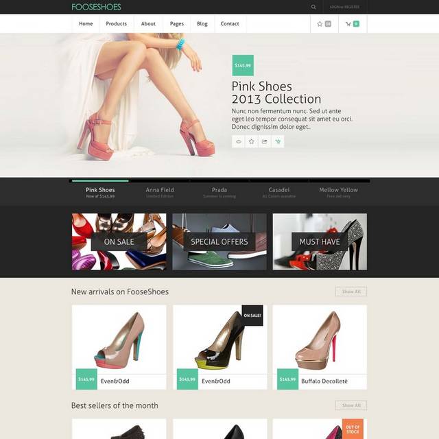 网页模版女鞋设计素材