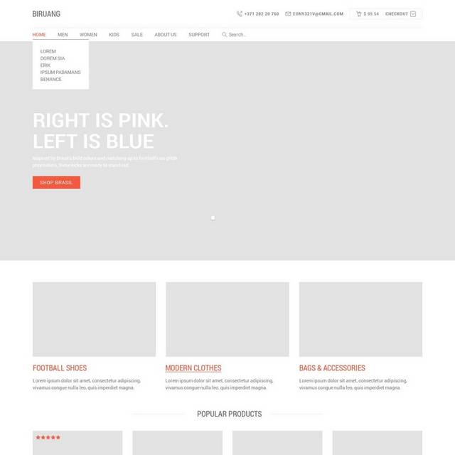 灰色色块网页模版设计素材