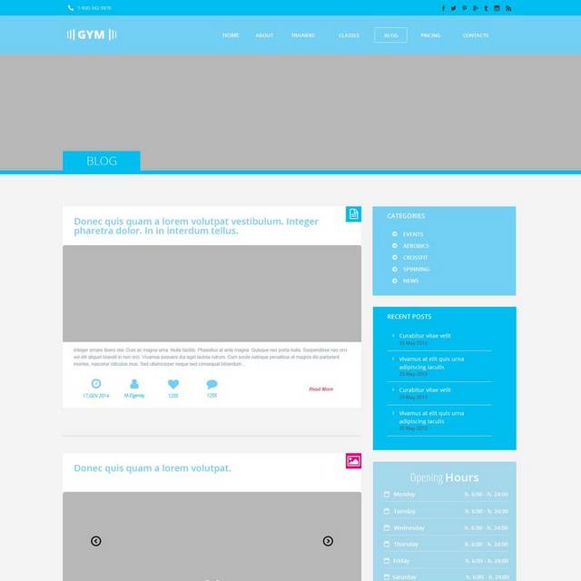 蓝色设计网页模版