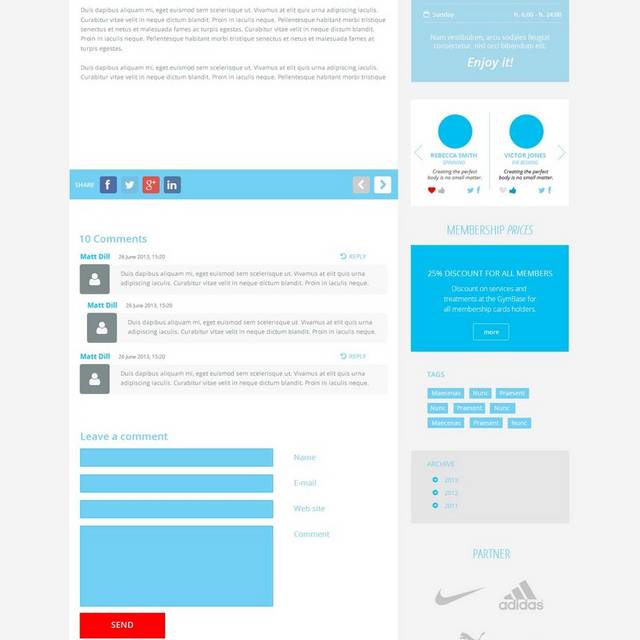 蓝色设计素材网页模版