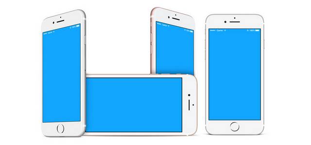 多部白色苹果7手机贴图