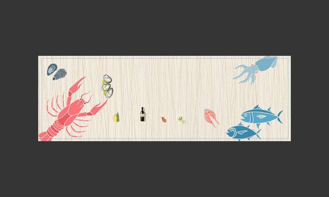 蓝色水生物banner素材下载