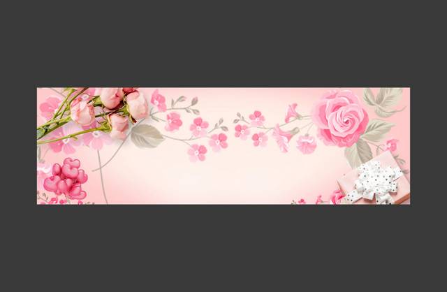粉色鲜花banner背景