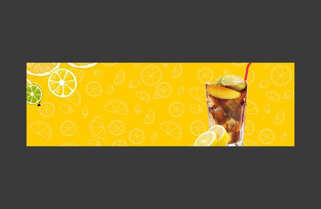 黄色果汁banner背景