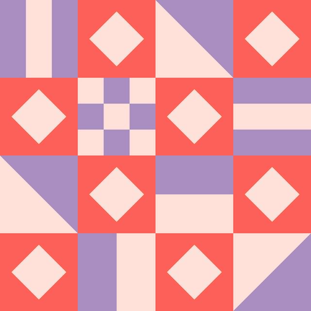 紫红色方块几何图案