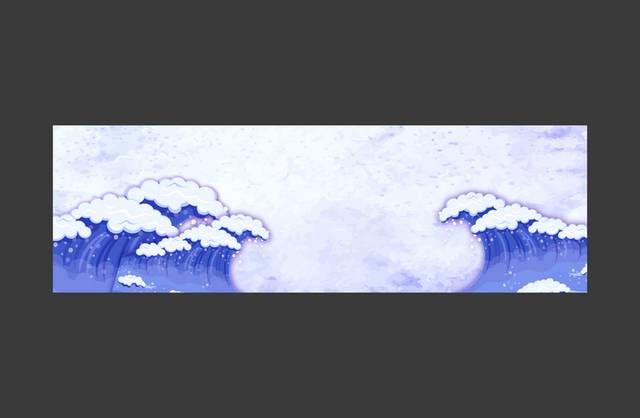 紫色海浪banner背景模板