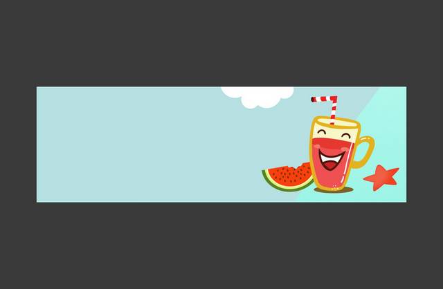 美味西瓜汁banner背景模板