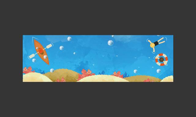 蓝色海洋创意banner背景