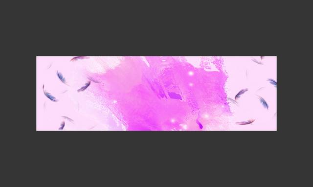 紫色绚丽羽毛banner背景