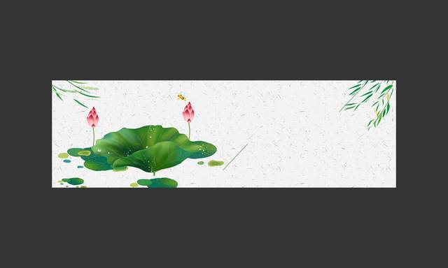 简约荷叶banner背景