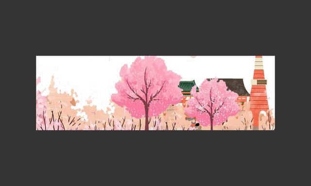 粉色树林banner背景