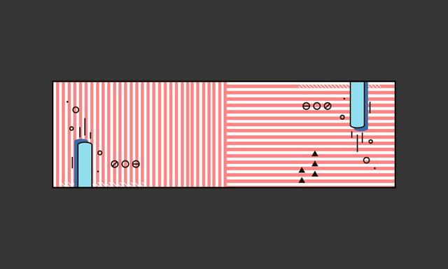 红色线条banner背景模板