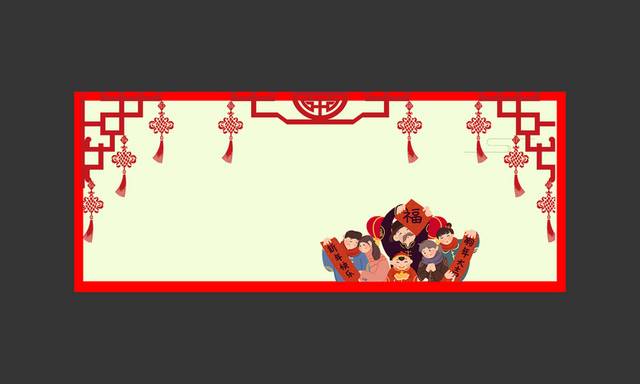 红色中国风banner背景
