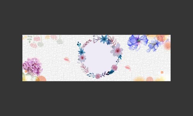 圆形花圈电商背景