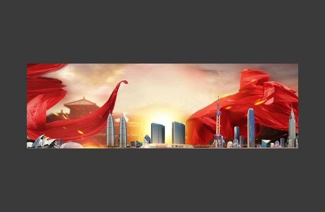 国庆国外游素材banner背景